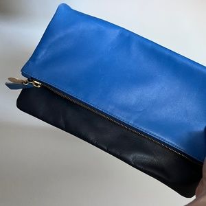 Clare V. Blue and Navy Fold Over Clutch